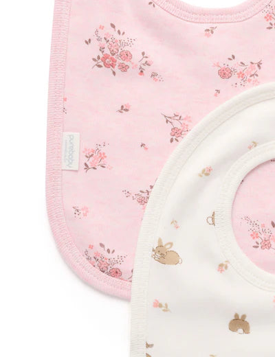 Purebaby Essential 2Pk Bib - Little Bunny