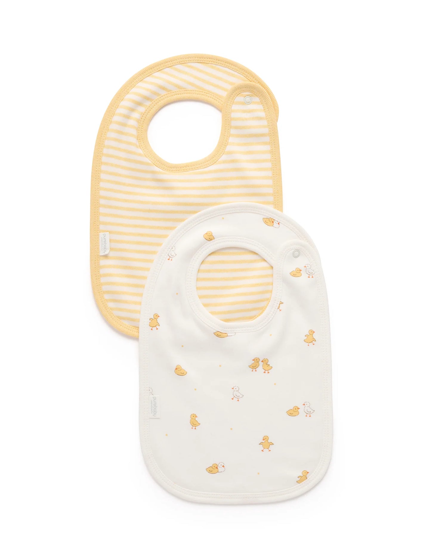 Purebaby Essential 2Pk Bib - Little Ducky