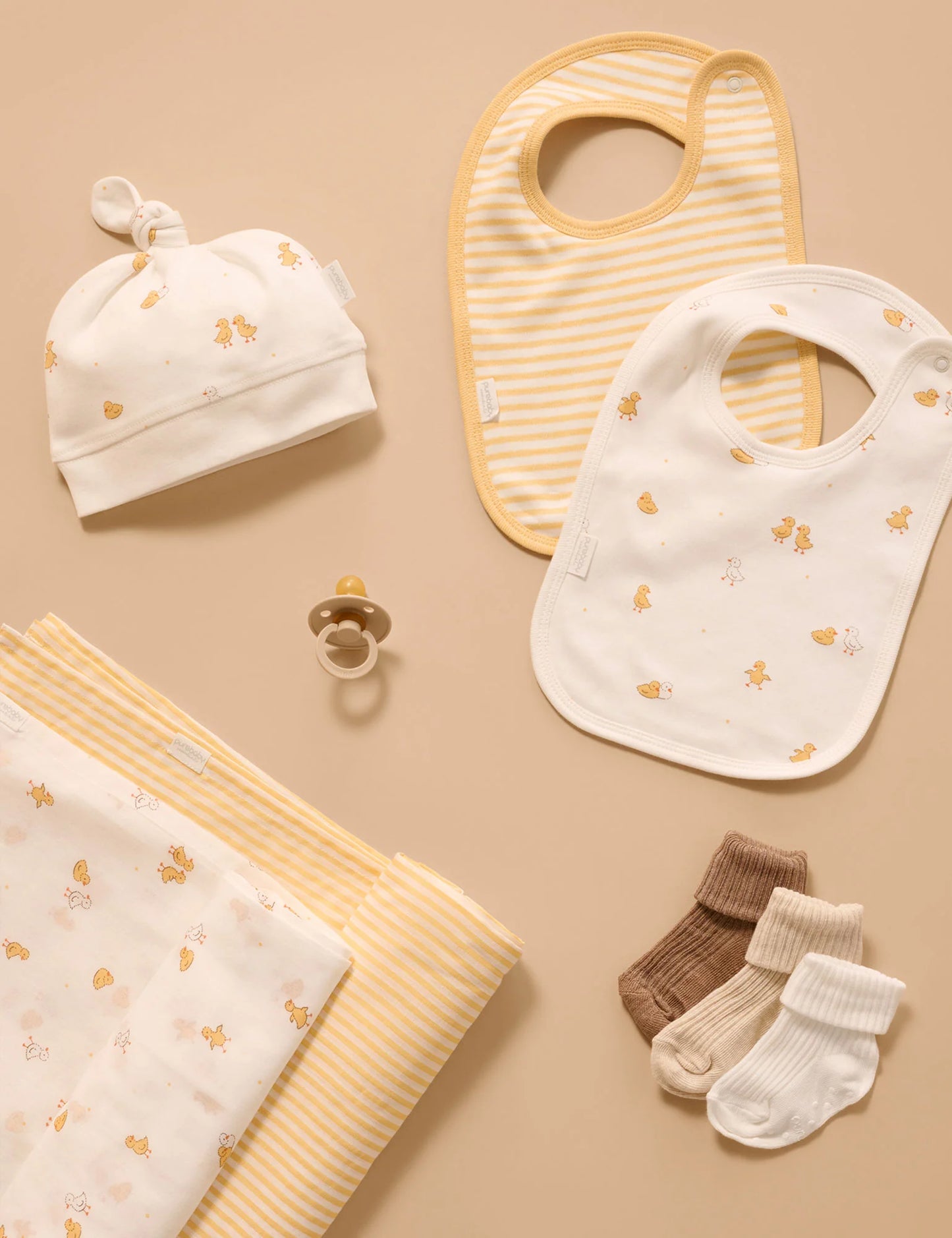 Purebaby Essential 2Pk Bib - Little Ducky