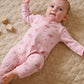 Purebaby Essential L/S Zip Growsuit - Pink Floral