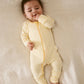 Purebaby Essential L/S Zip Growsuit - Yellow Stripe