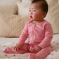 Purebaby Essential L/S Zip Growsuit - Pink