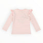 Frill Bird Striped Top - Pink
