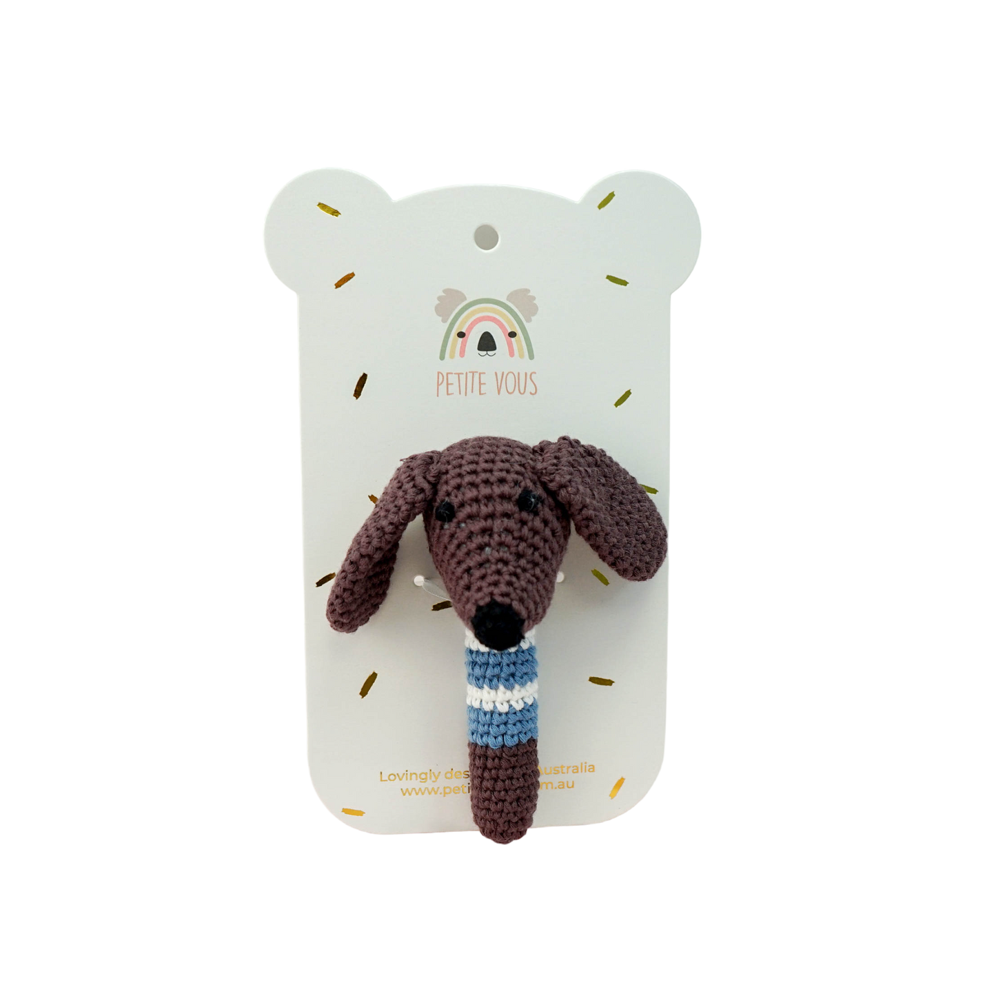 Crochet Rattle - Milo Dachshund