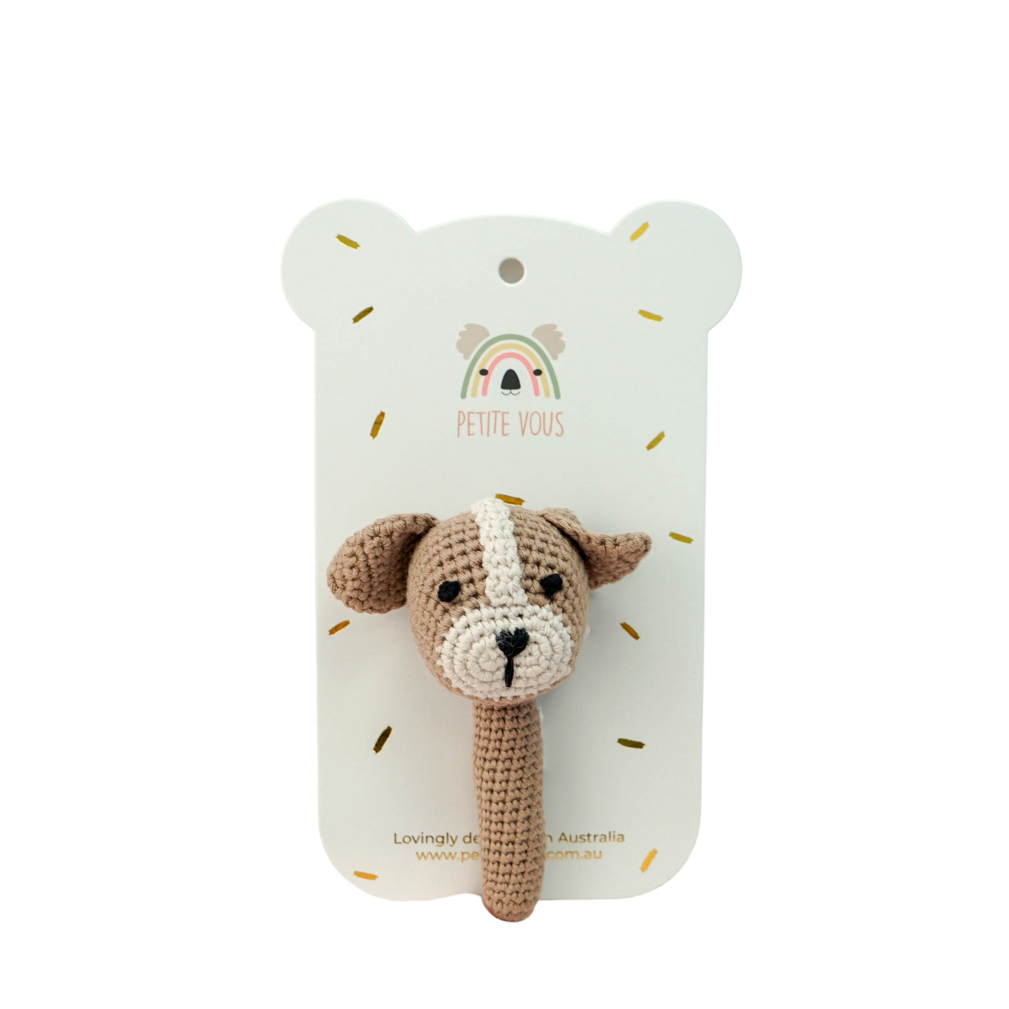 Crochet Rattle - Parker Puppy