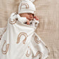 Swaddle & Beanie Set - Western Horse Shoe