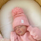 Knitted Pom Beanie - Peony