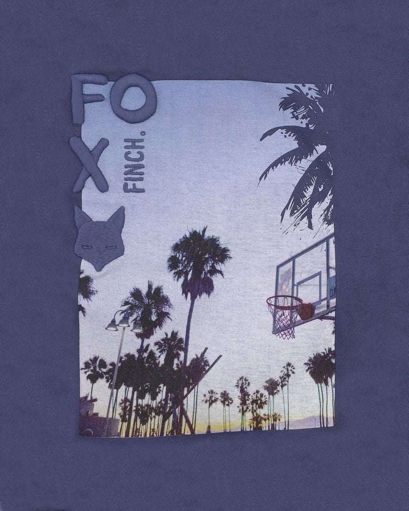 Casablanca Palm Tee - Moonlight Blue