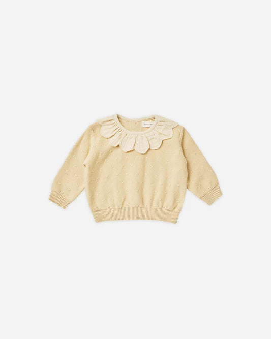 Quincy Mae Petal Knit Sweater - Lemon