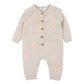Fern Hand Emb.  Knit Romper - Oat Marl