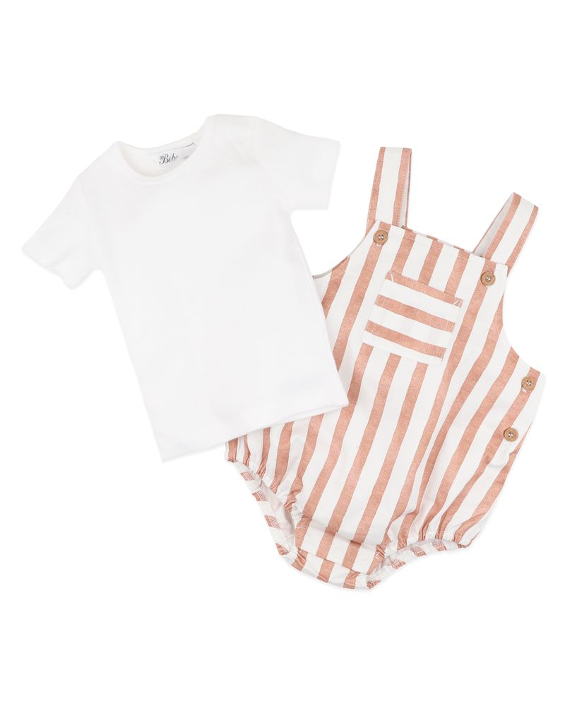 Max 2Pce Bodysuit Set - Caramel Stripe