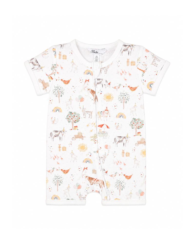 Scout S/S Zip Romper - Scout Print