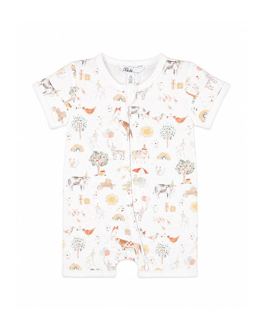 Scout S/S Zip Romper - Scout Print