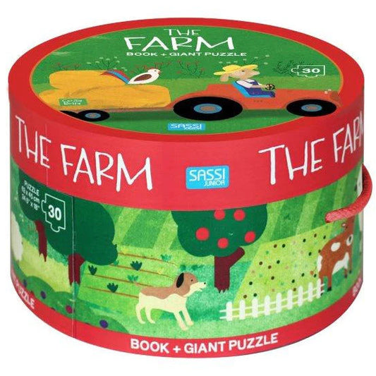 Sassi Book & Giant Puzzle - The Farm 30Pce