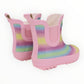 Glitter Rainbow Short Gumboot - Pink