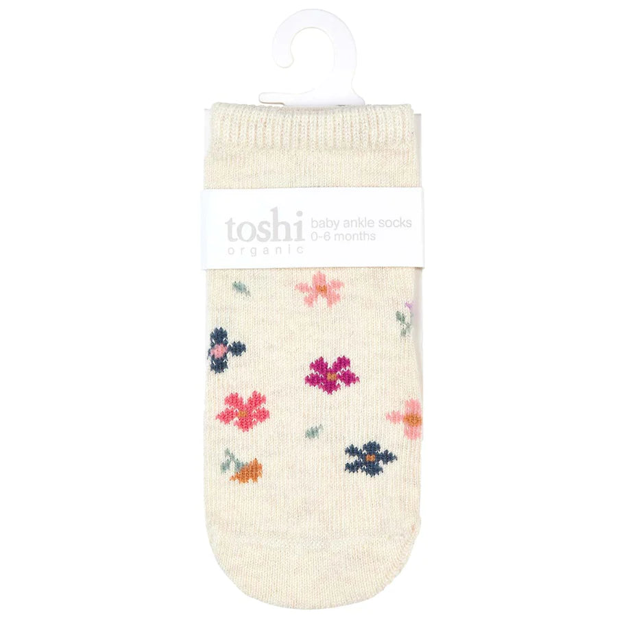 Toshi Organic Ankle Jacquard Socks - Wild Flowers