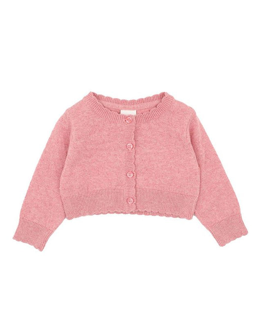Anya Cropped Cardigan - Coral Pink