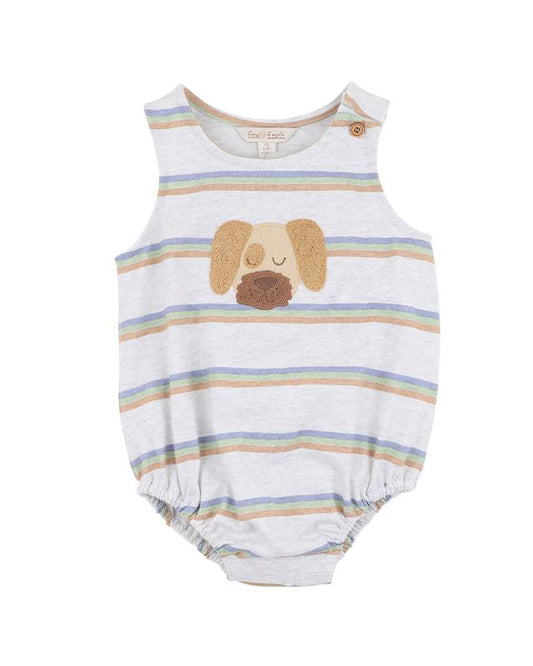 Wildings Dog Bodysuit - Grey Marl Stripe