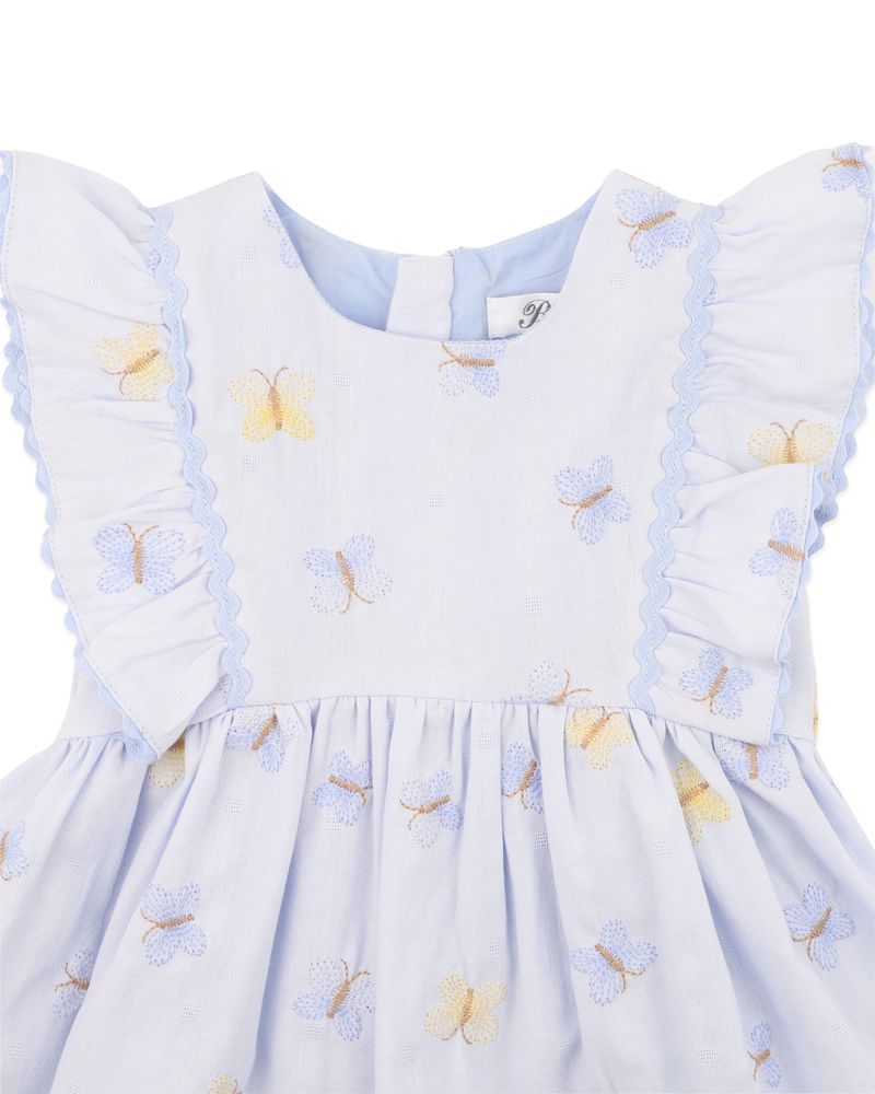 Libby Emb. Butterfly Dress - Pale Blue