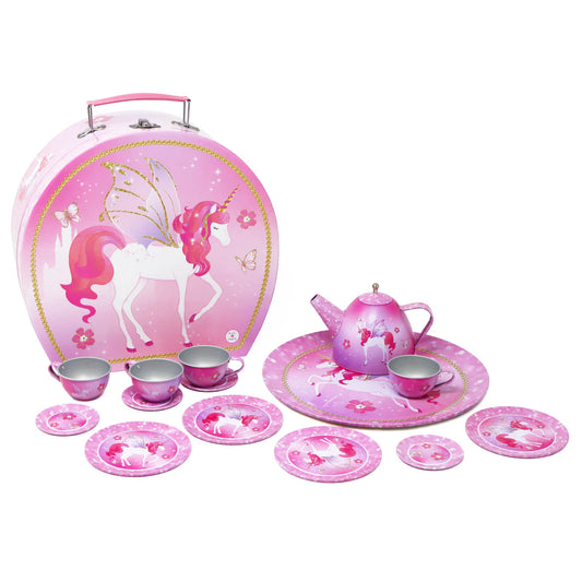 Unicorn Princess Tea Set w Case 15 Pce
