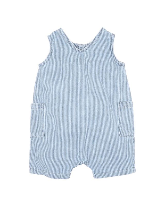 Clayton Denim Romper - Indigo Stripe