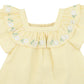 Libby Check Dress w Emb Yoke - Yellow Check
