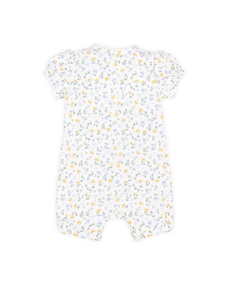 Libby S/S Zip Romper - Libby Floral