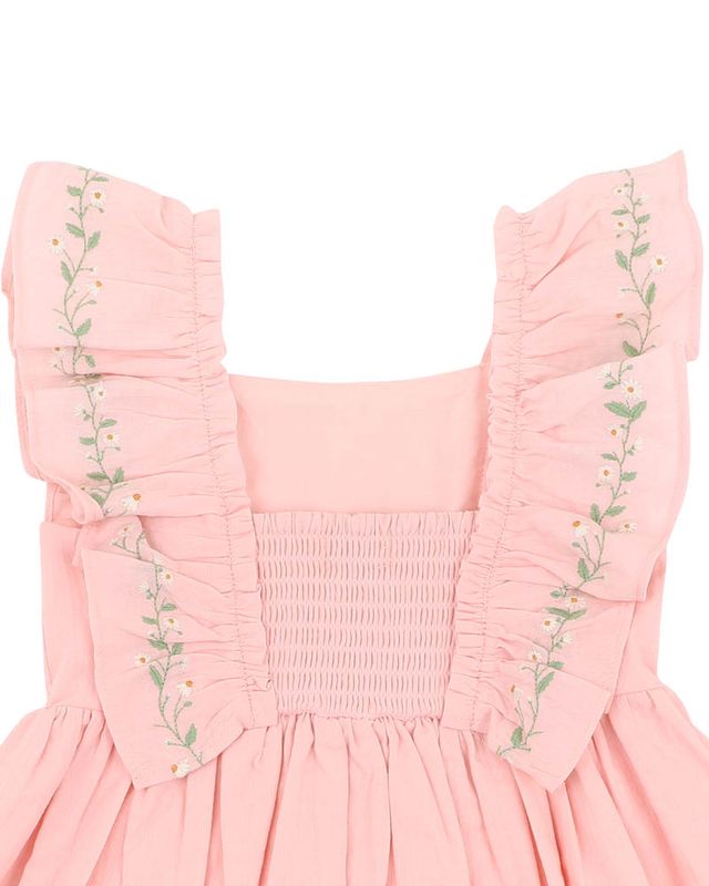 Tess Emb Frill Dress - Pale Pink