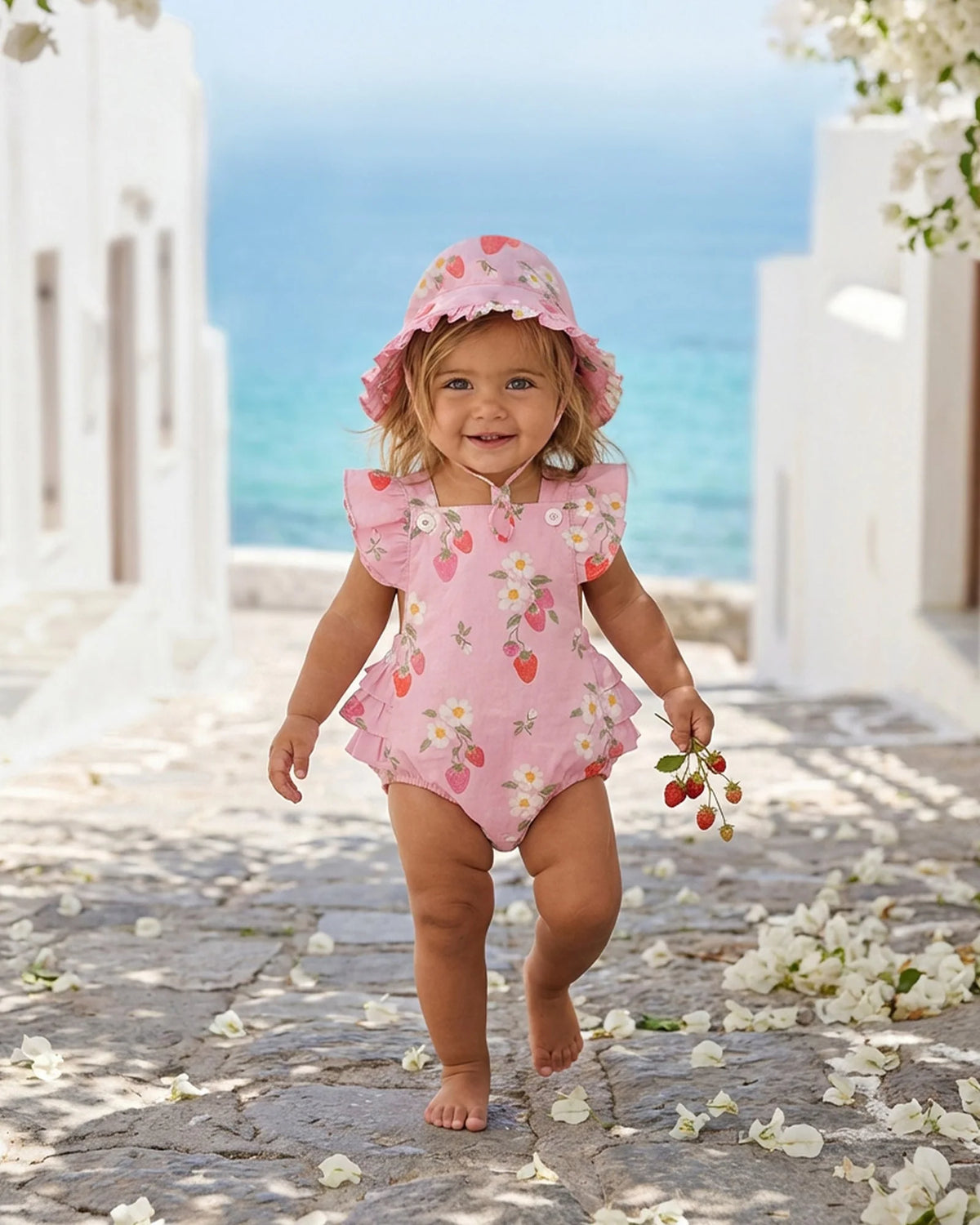 Toshi Baby Romper - Strawberry Fields Blossom