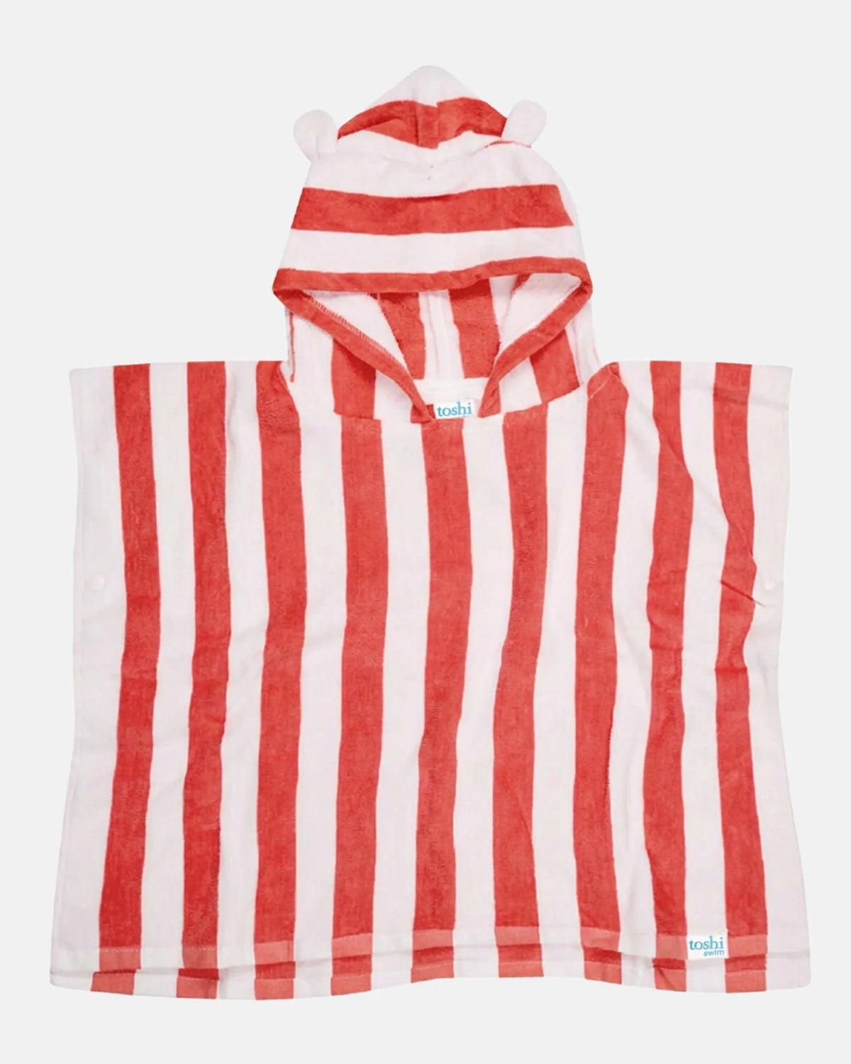 Toshi Hooded Towel - Lobster Stripe