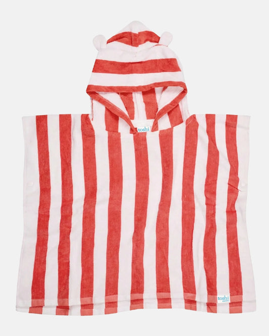 Toshi Hooded Towel - Lobster Stripe