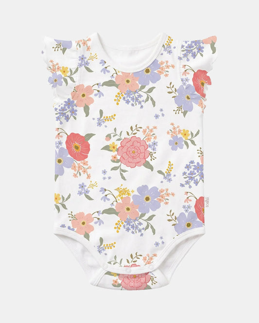 Toshi Onesie S/S Frill Arcadia - Field Flowers