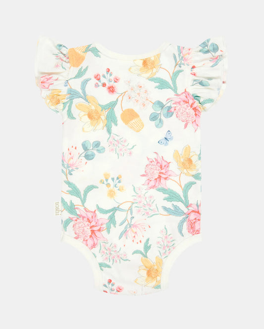 Toshi Matilda Onesie S/S  - Waratah Down