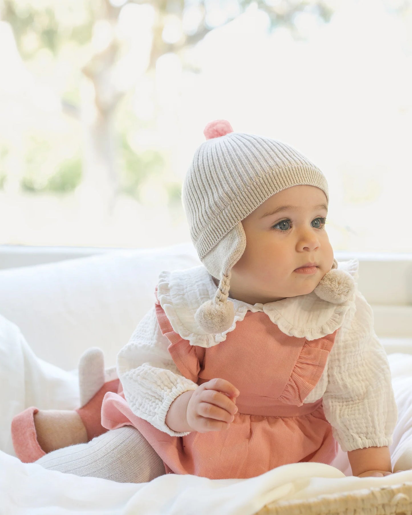 Organic Earmuff Beanie Bobby - Oatmeal