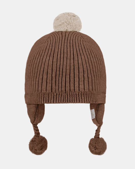 Organic Earmuff Beanie Bobby - Peppercorn