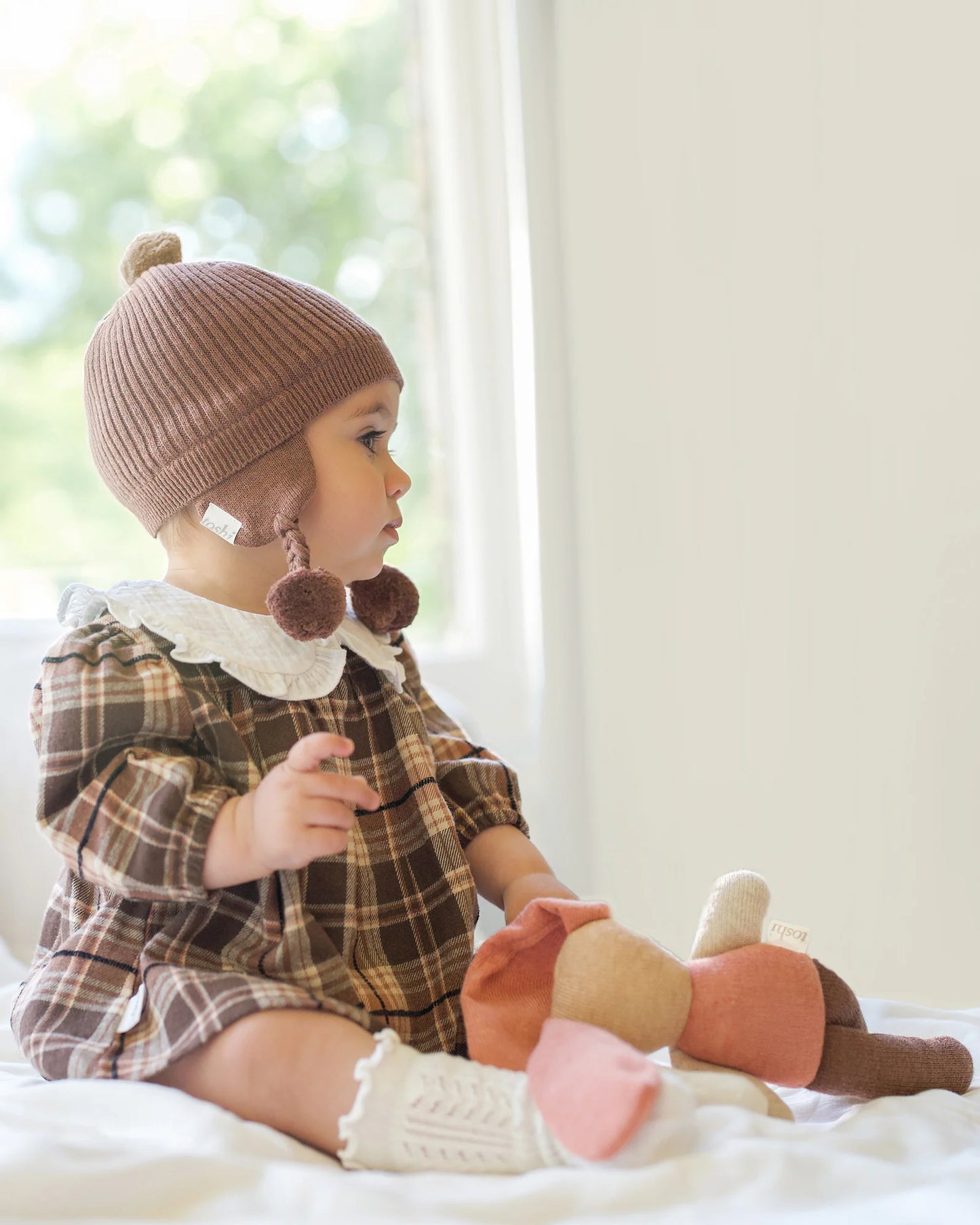 Organic Earmuff Beanie Bobby - Peppercorn