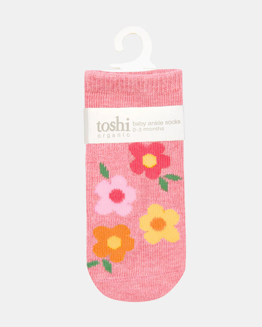Toshi Organic Ankle Jacquard Socks - Rosie Posie