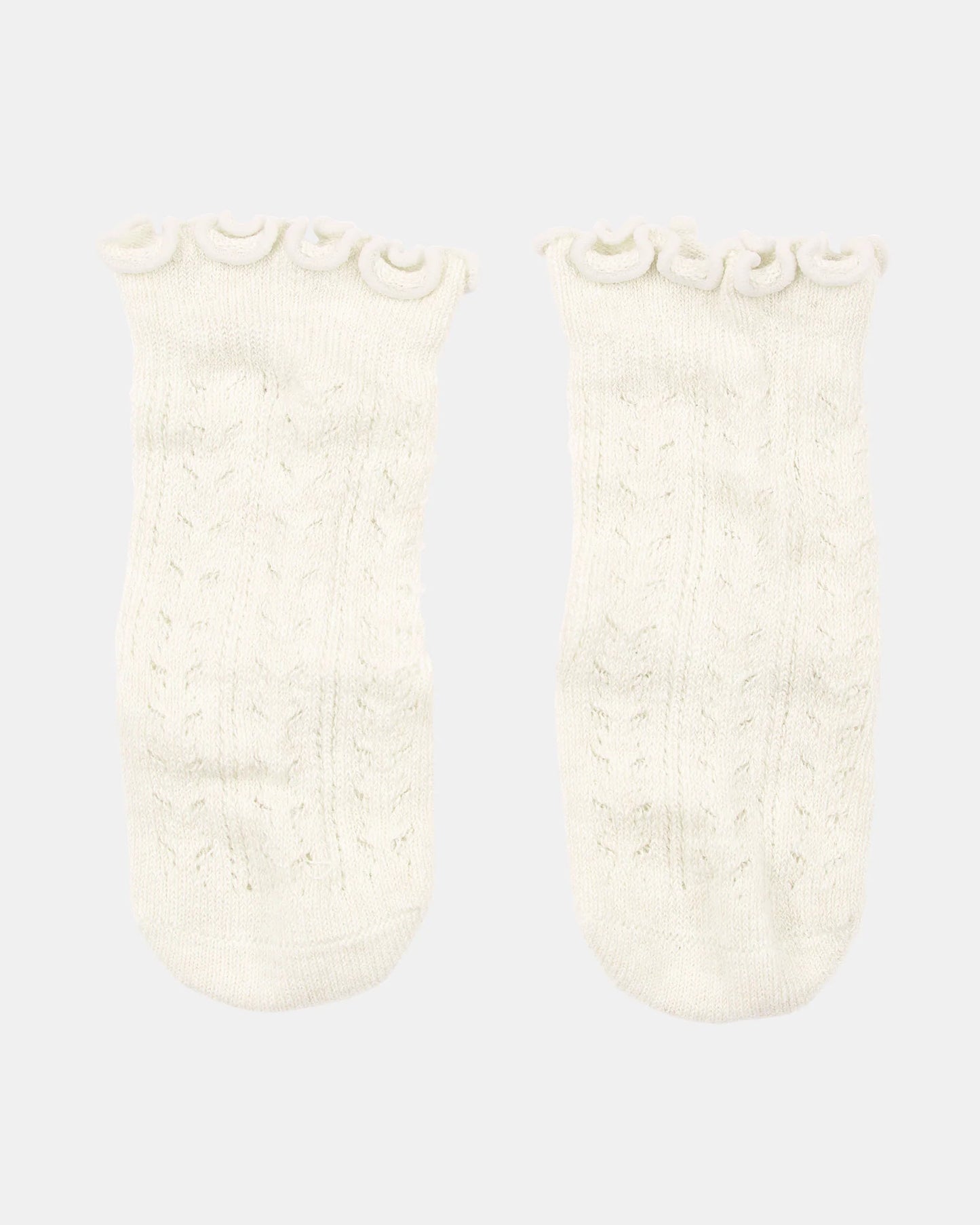 Toshi Organic Socks Knee Frilly Lace - Cream