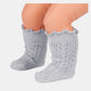 Toshi Organic Socks Knee Frilly Lace - Fog