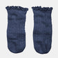 Toshi Organic Socks Knee Frilly Lace - Ink