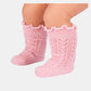 Toshi Organic Socks Knee Frilly Lace - Misty Rose