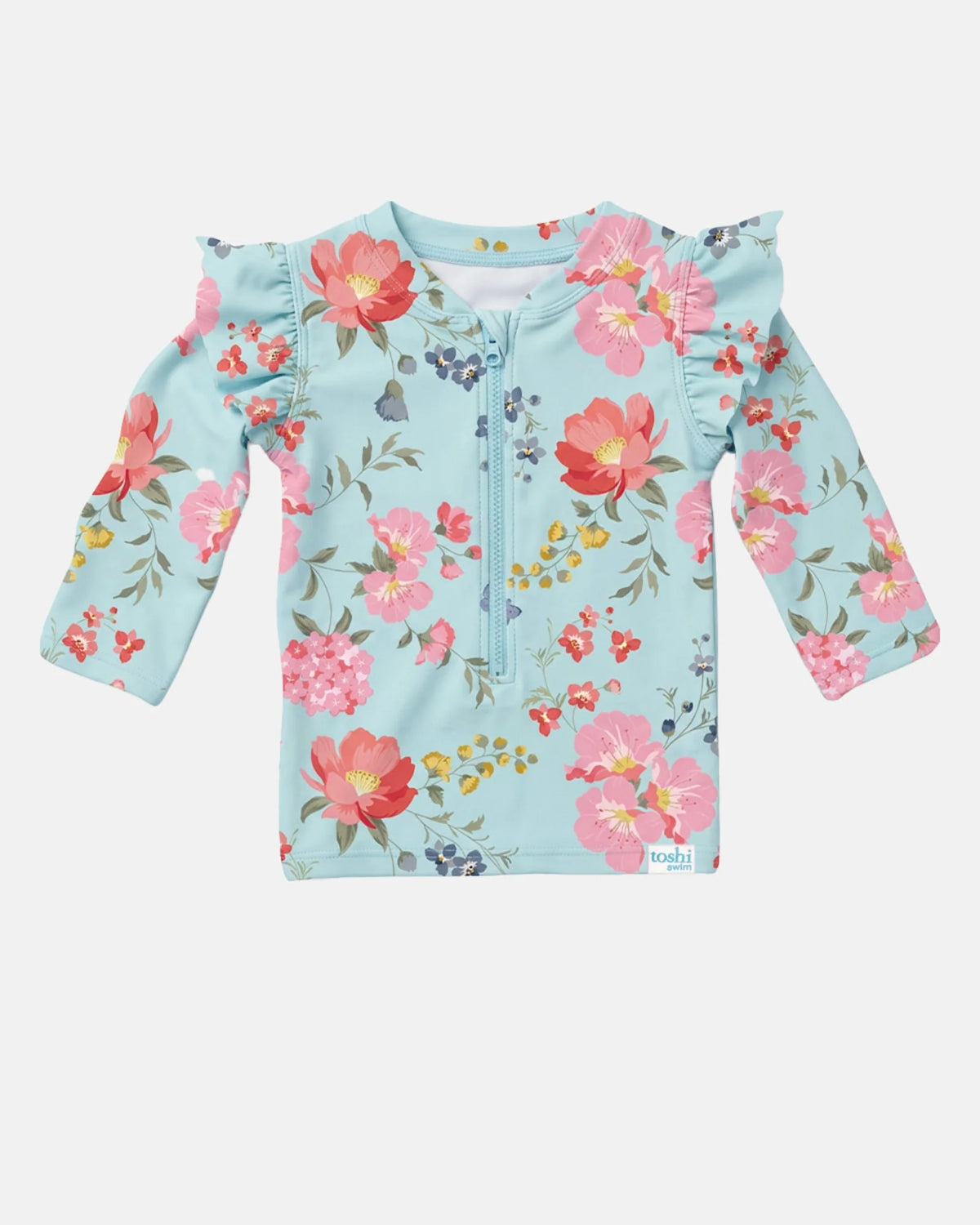 Toshi Swim Rashie L/S Twinkle - Aqua Garden