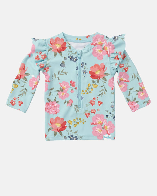Toshi Swim Rashie L/S Twinkle - Aqua Garden