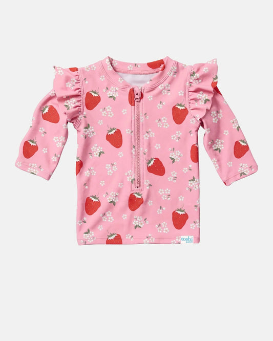Toshi Swim Rashie L/S Twinkle - Strawberry