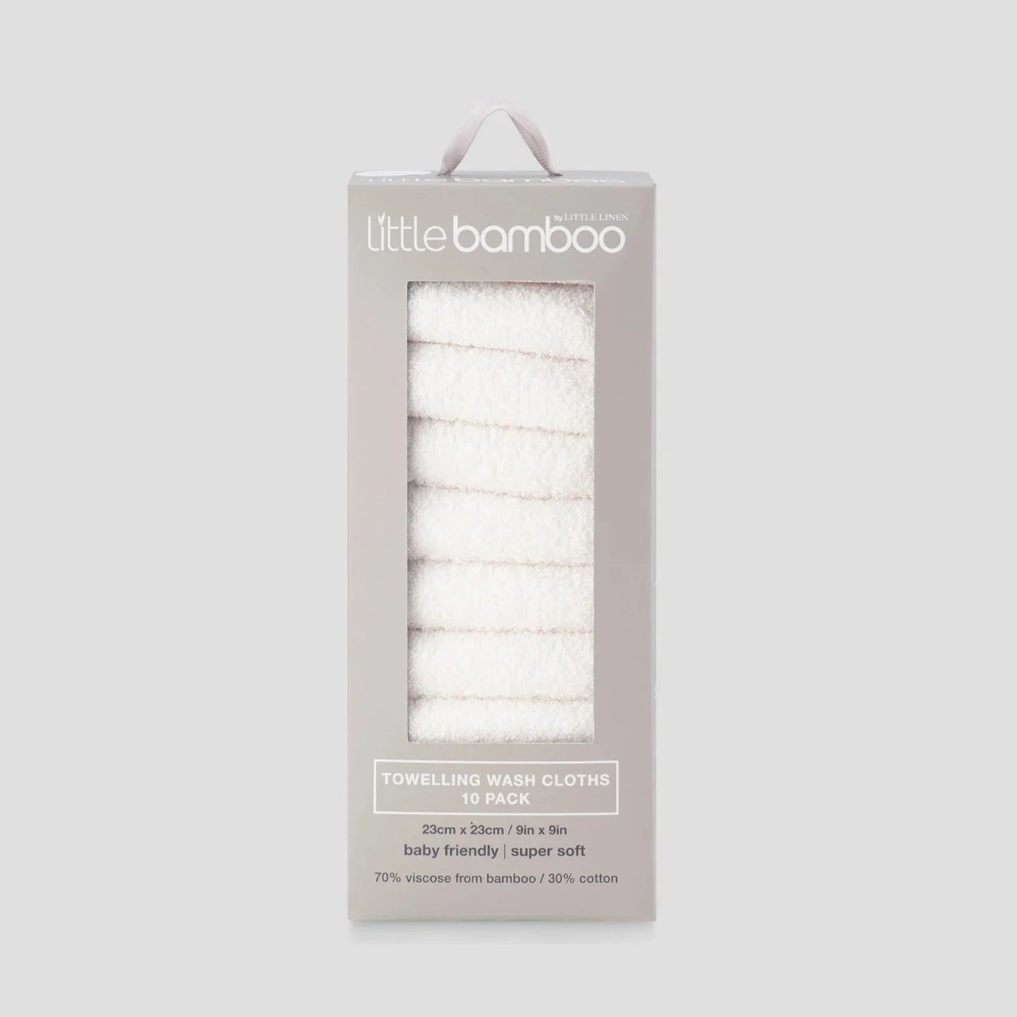 Baby Towelling Washer 10PK - Natural