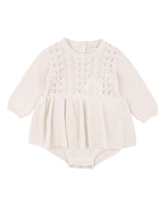 Knitted Overlay Bodysuit - Oat Marl