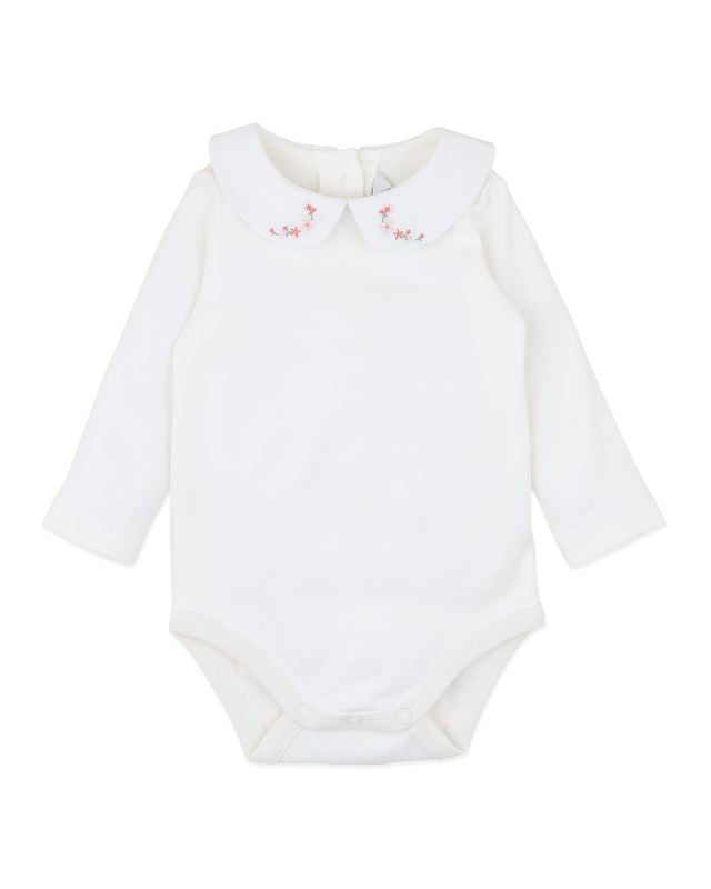 Gemma Emb. Collar Bodysuit - Cloud