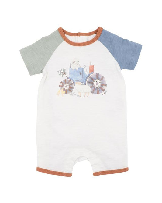Clayton Farm Scene S/S Romper - Multi