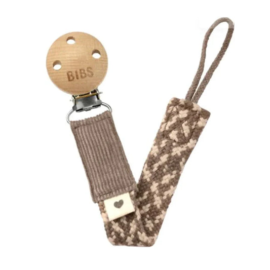 Pacifier Clip - Dark Oak/Vanilla