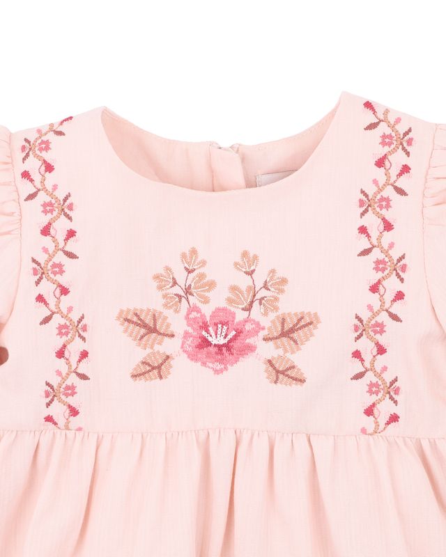 Embroidered Dress - Pink Blush